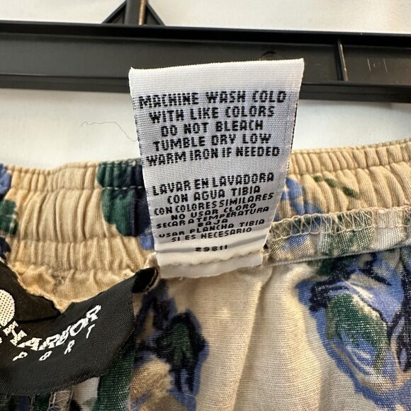 Sag Harbor Sport Women Jacket & Pants Outfit Set Tan Blue Roses Floral Sz Large - Picture 4 of 7